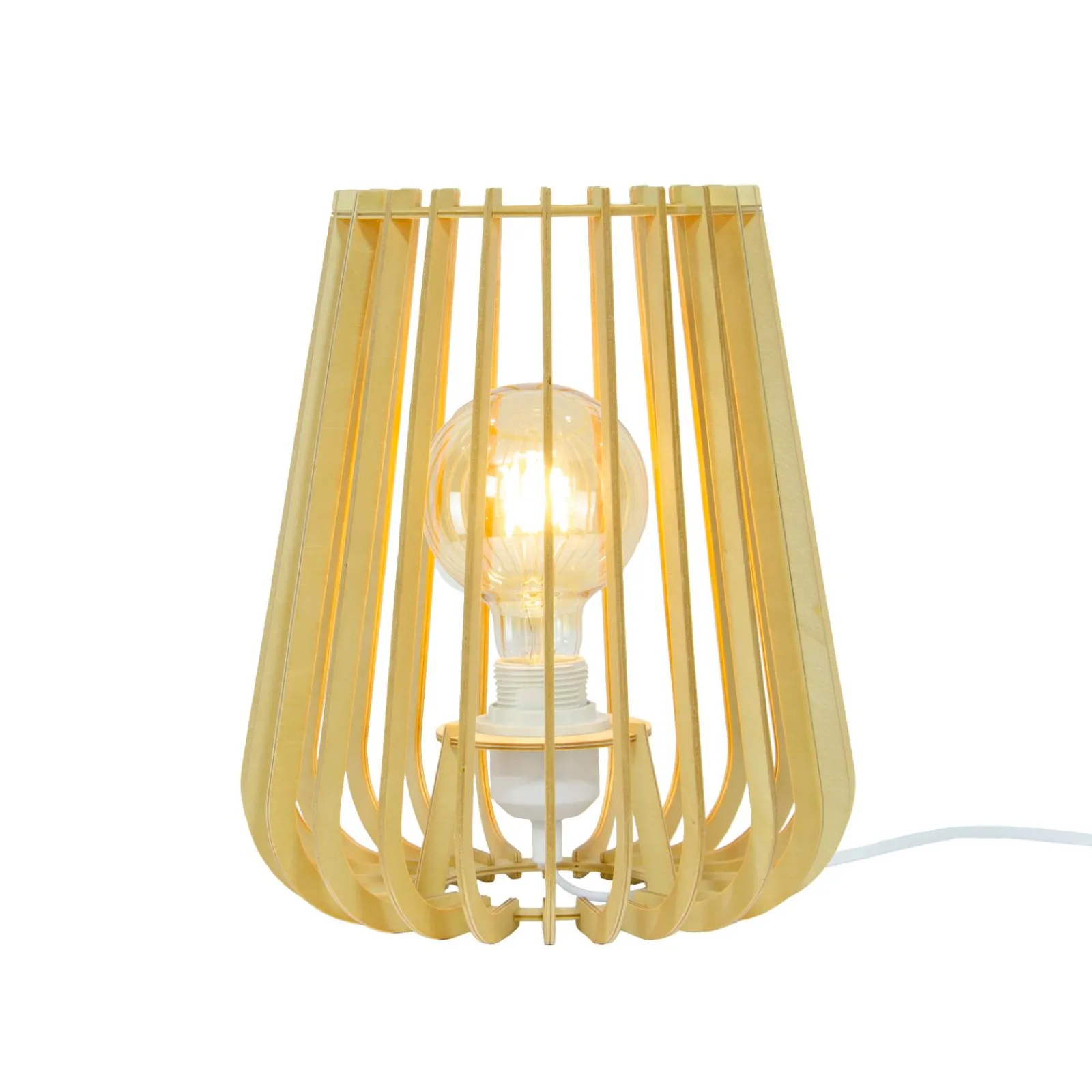 Sale Lampe à poser ELSA coloris bois clair 29 x 25 cm - 4MURS Lampes À Poser