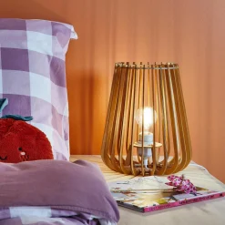 Sale Lampe à poser ELSA coloris bois clair 29 x 25 cm - 4MURS Lampes À Poser