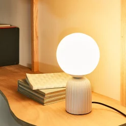Fashion Lampe à poser PENELOPE coloris blanc 26,5 x 15 cm - 4MURS Lampes À Poser