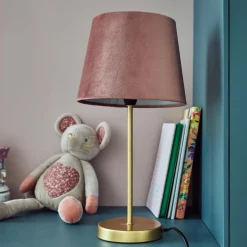 Best Lampe à poser VELVET GOLD coloris rose 40 x 20 cm - 4MURS Enfant Luminaires Enfant|Lampes À Poser