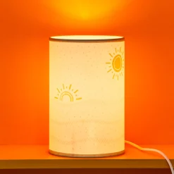 Fashion Lampe de chevet SOLEA blanc, ocre, bleu doux 24 x 16 cm - Enfant Luminaires Enfant|Lampes À Poser