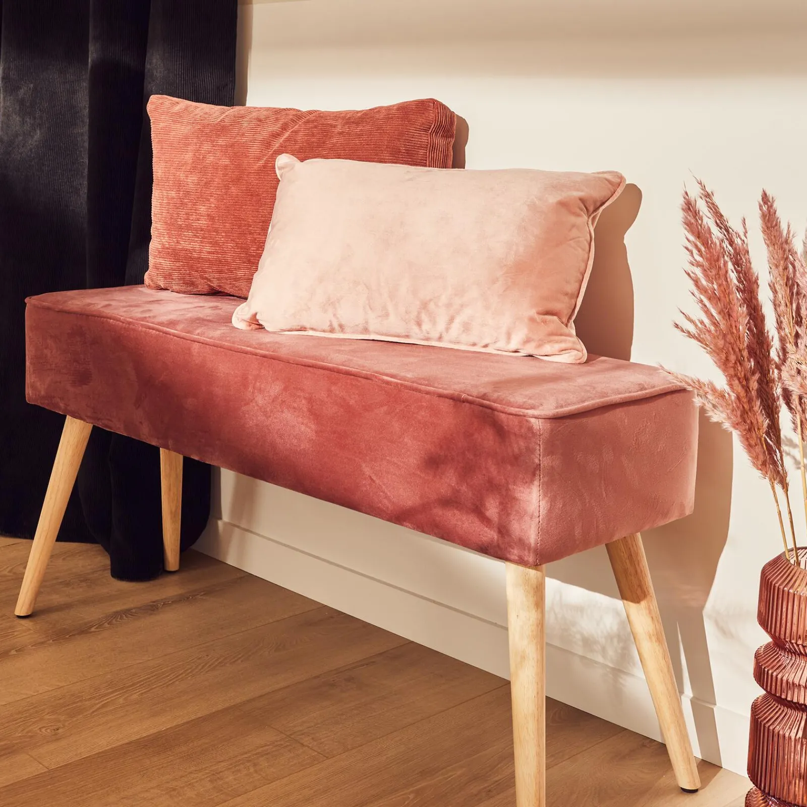 Discount Banc OLLY coloris rose - Bancs Et Banquettes
