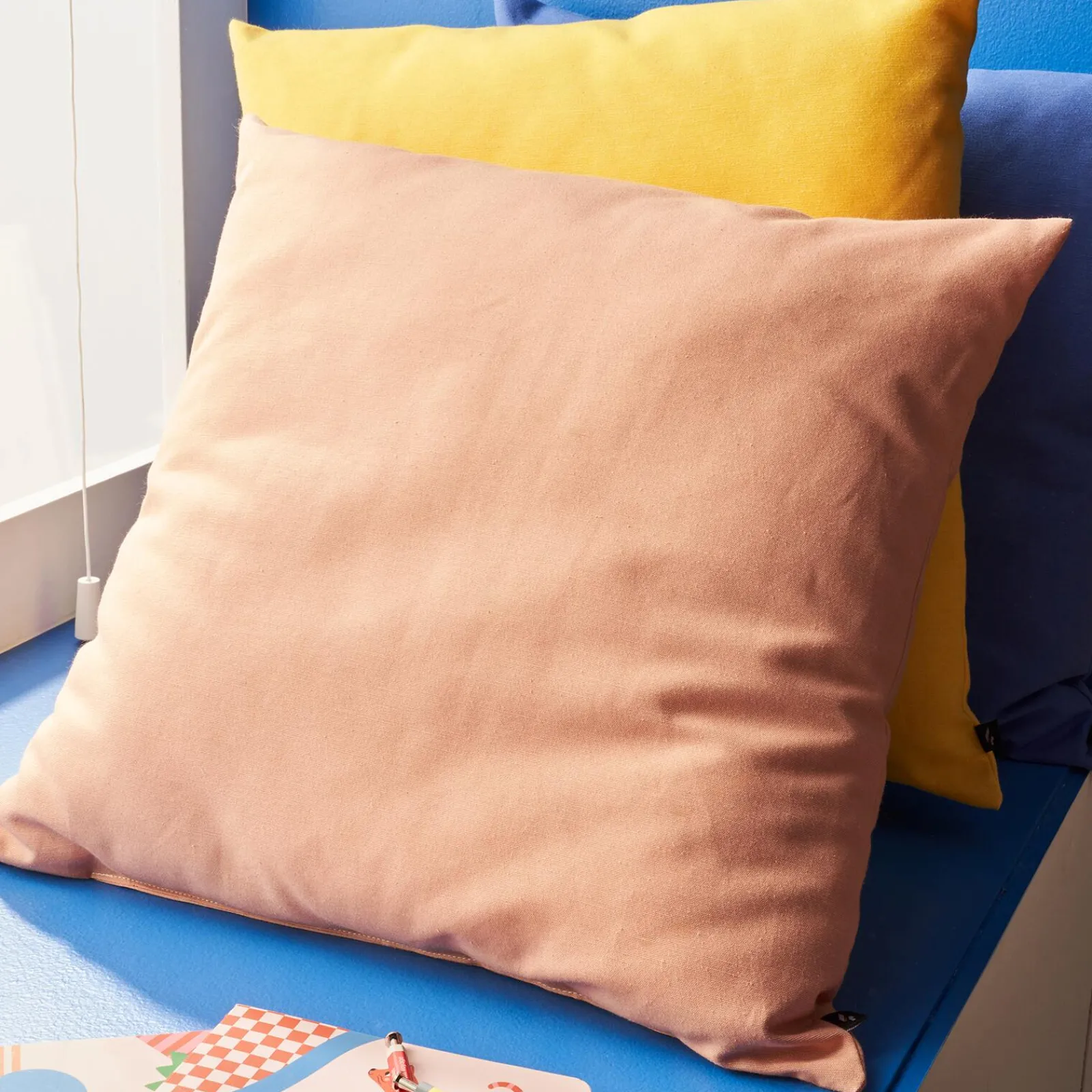 Outlet Coussin FIUME coloris corail 44 x 44 cm - Coussins