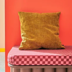 Clearance Coussin MEANDOR coloris jaune ocre 44 x 44 cm - Coussins