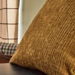 New Coussin MEANDOR coloris Brun ocre 44 x 44 cm - Coussins