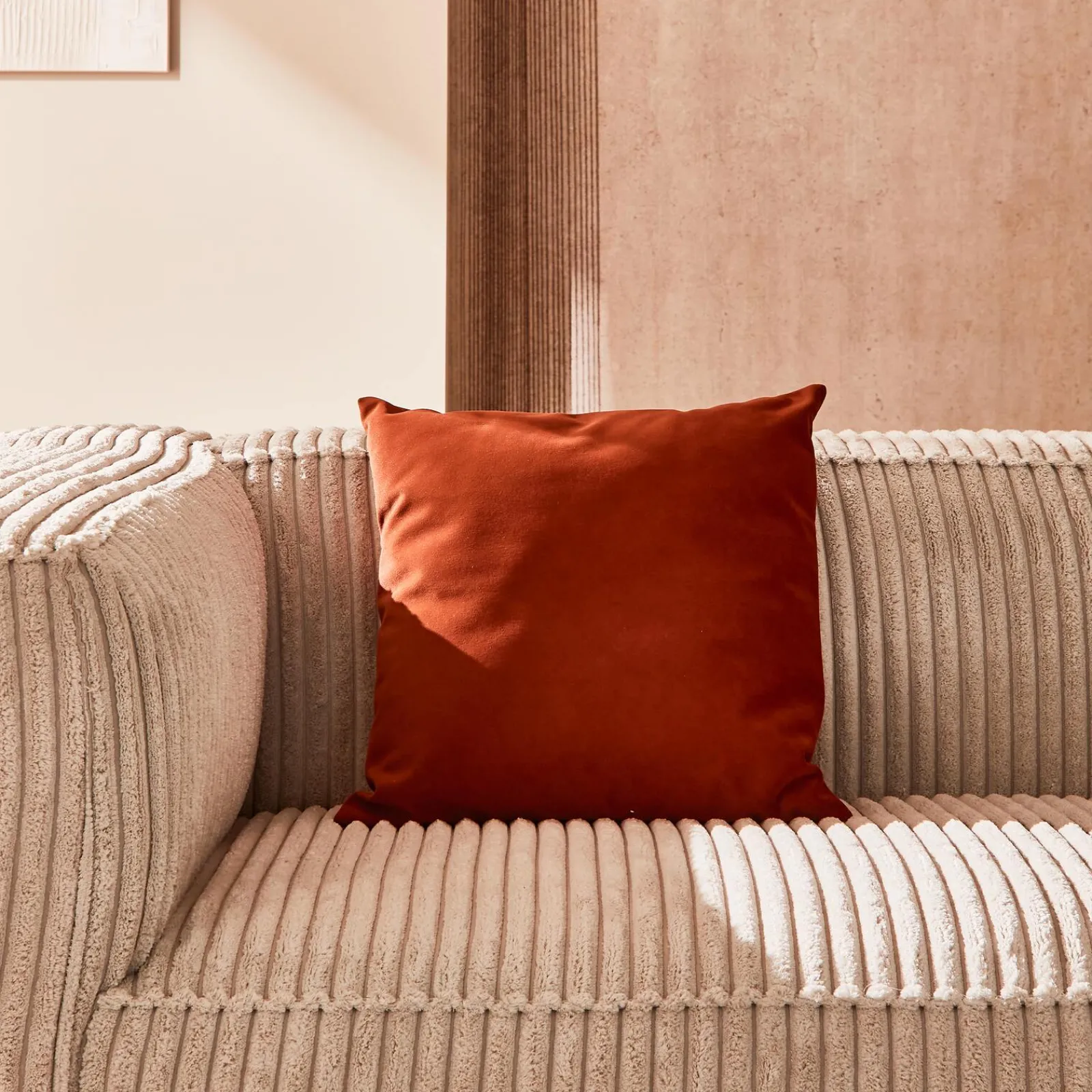 Outlet Coussin TASOS coloris brique 45 x 45 cm - Coussins