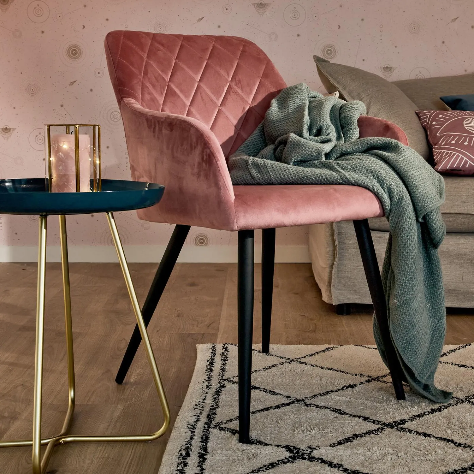Sale Fauteuil KIRA coloris rose - Fauteuils