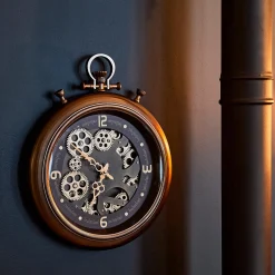 Clearance Horloge à rouage CLYDE coloris bronze et or - Horloges