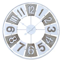 New Horloge en bois NOÉ coloris brun et blanc - Horloges