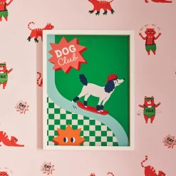 Discount Image encadrée DOG CLUB coloris multicolore - Enfant Déco Murale Enfant|Tableaux Et Affiches