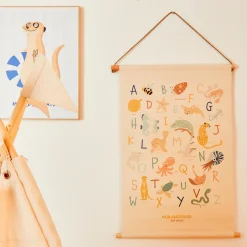 Fashion Kakémono déco ABÉCÉDAIRE DES DUNES multicolore - Enfant Déco Murale Enfant|Objets Muraux