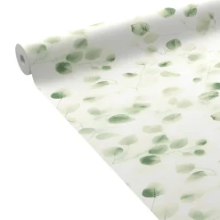 Outlet Papier peint intissé EFFIE coloris vert feuille - Papiers Peints
