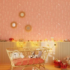 Sale Papier peint intissé FANTINE coloris terracotta - Enfant Papiers Peints Enfant|Papiers Peints