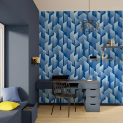 Sale Papier peint intissé BRUCE coloris bleu électrique - Papiers Peints