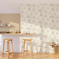 Discount Papier peint intissé NAUTICA coloris blanc crème - Papiers Peints