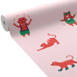 Clearance Papier peint intissé CARAMEL coloris rose poudré - Enfant Papiers Peints Enfant|Papiers Peints