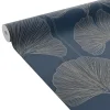 Fashion Papier peint intissé GINKGO coloris bleu nuit - Papiers Peints