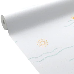 Fashion Papier peint intissé SOLEA coloris blanc - Enfant Papiers Peints Enfant|Papiers Peints