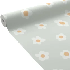 Hot Papier peint intissé MARGARIDA coloris vert d'eau - Enfant Papiers Peints Enfant|Papiers Peints