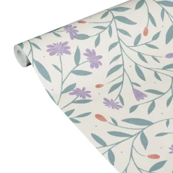 Sale Papier peint intissé TULIPS mauve et vert émeraude - Enfant Papiers Peints Enfant|Papiers Peints
