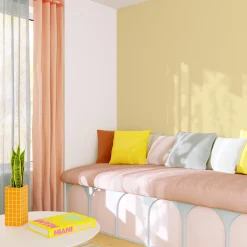 Fashion Papier peint intissé FLORENTINE coloris Jaune beurre - Papiers Peints