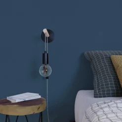Best Papier peint intissé CLASSIC LINE coloris bleu acier - Papiers Peints