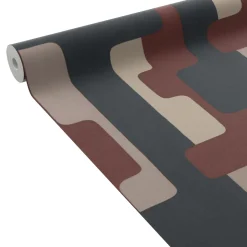 New Papier peint intissé NAMBA beige et terracotta - Papiers Peints