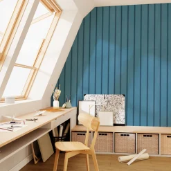 Best Papier peint intissé FLOYD coloris bleu moyen - Papiers Peints