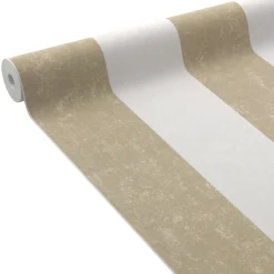 Online Papier peint intissé PALAZZO STRIPE or et blanc - Papiers Peints