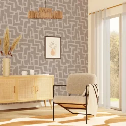 New Papier peint intissé NAHID coloris beige sable - Papiers Peints