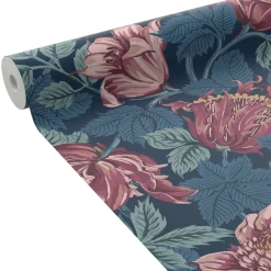 Fashion Papier peint intissé KAYLEEN bleu saphir et magenta - Papiers Peints