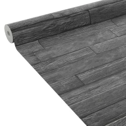 Best Papier peint intissé BURNT WOOD coloris Noir charbon - Papiers Peints