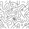 New Papier peint panoramique XL BLACK LINES 300 x 270 cm - Papiers Peints Panoramiques|Papiers Peints