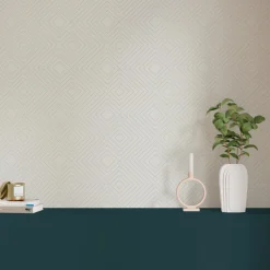 Sale Papier peint vinyle ELENOR coloris blanc - Papiers Peints