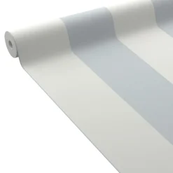 Sale Papier peint vinyle PODIUM STRIPE bleu grisé et blanc - Papiers Peints