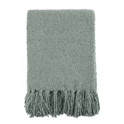 Outlet Plaid franges TULU coloris vert jade - Plaids