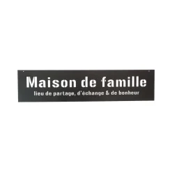 New Plaque métal MAISON DE FAMILLE coloris noir - Objets Muraux