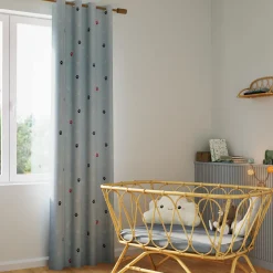 Clearance Rideau occultant TITOUPAT coloris gris 140 x 250 cm - Enfant Textile De Maison Enfant|Rideaux