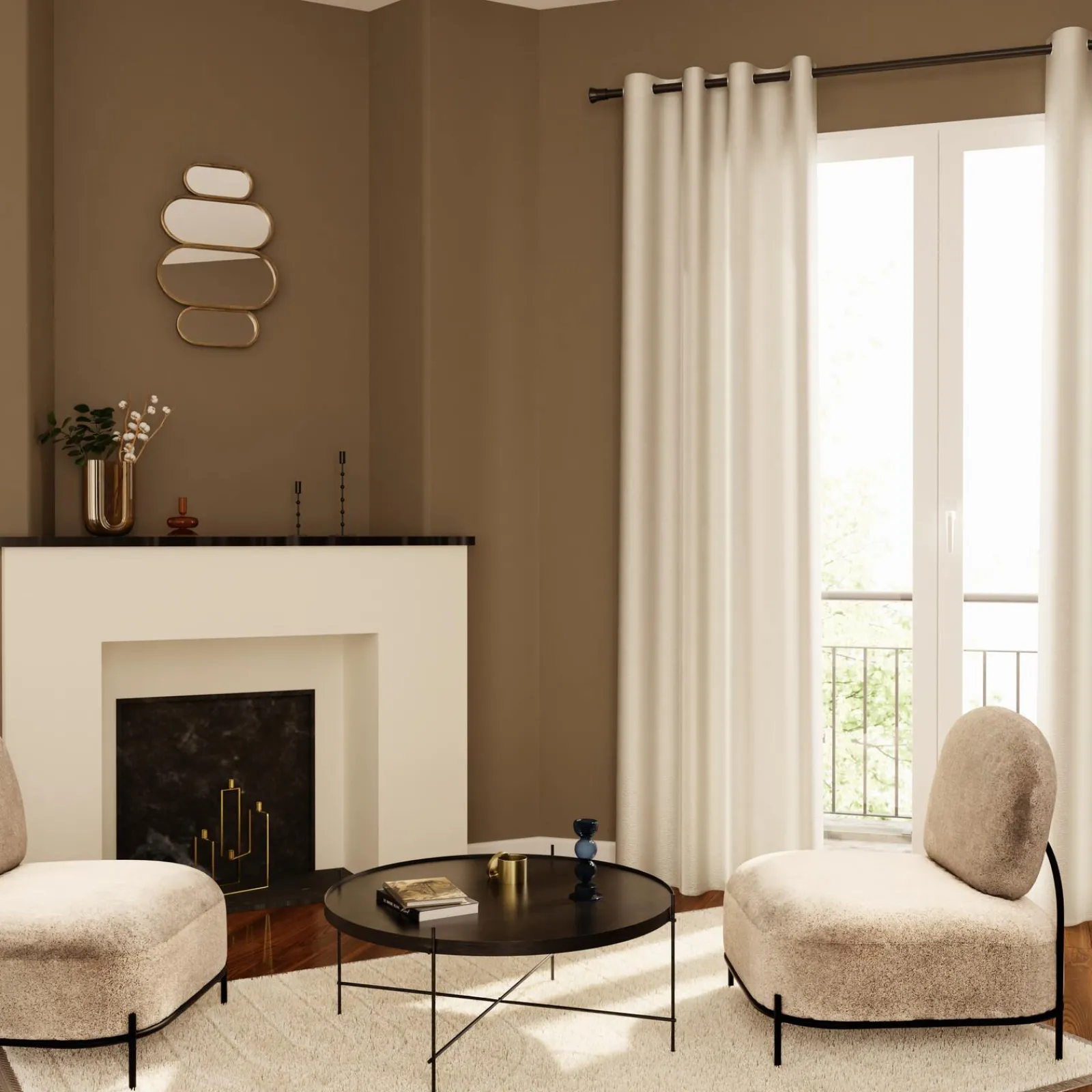 Best Rideau OSTUNI coloris albatre 140 x 260 cm - Rideaux