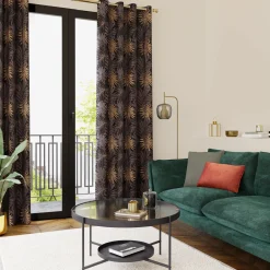 Hot Rideau PALMAE coloris anthracite 140 x 260 cm - Rideaux