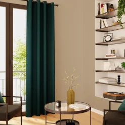 New Rideau thermique KODI coloris bleu paon 140 x 260 cm - Rideaux