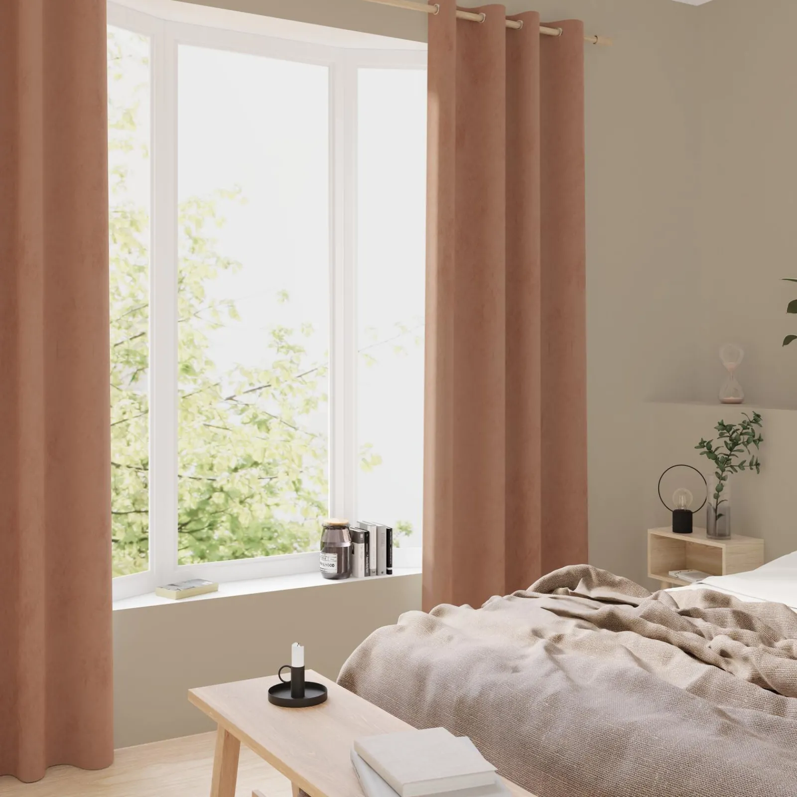 Sale Rideau VELVET coloris blush 140 x 260 cm - Rideaux