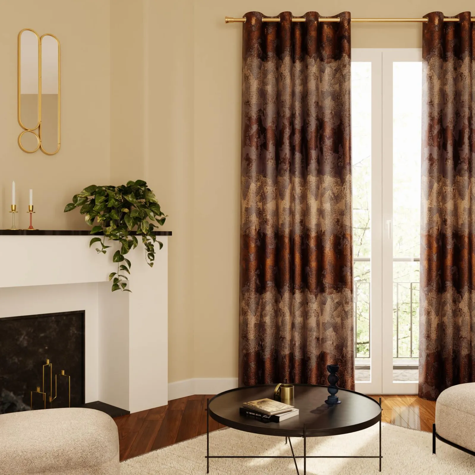 Clearance Rideau XANE coloris mordoré 140 x 260 cm - Rideaux
