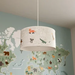 New Suspension AROUND THE WORLD multicolore 19 x 38 cm - Enfant Luminaires Enfant|Suspensions