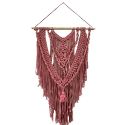Best Suspension en macramé SURI coloris rose - Objets Muraux