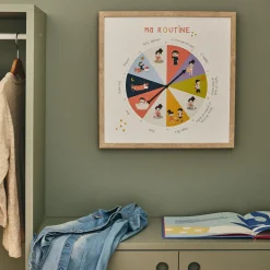 Online Tableau embelli MA ROUTINE coloris multicolore - Enfant Déco Murale Enfant|Tableaux Et Affiches