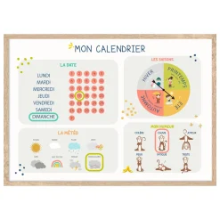 Fashion Tableau embelli MON CALENDRIER PERPÉTUEL multicolore - Enfant Déco Murale Enfant|Tableaux Et Affiches
