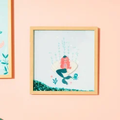 Online Tableau embelli SIRENINA coloris bleu - Enfant Déco Murale Enfant|Tableaux Et Affiches