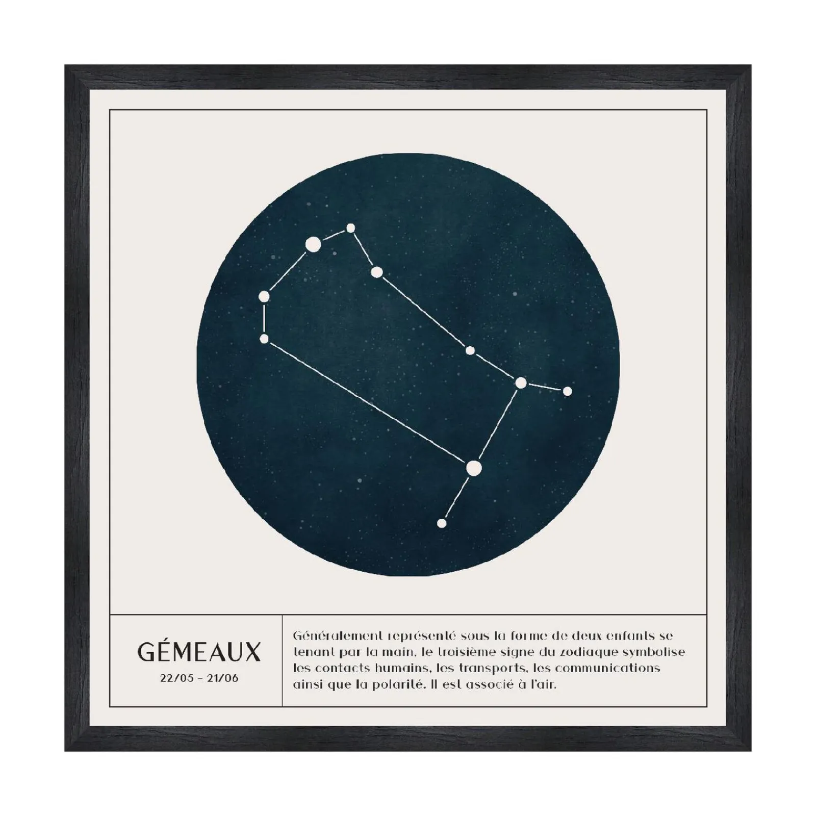 New Tableau GÉMEAUX coloris blanc - Tableaux Et Affiches