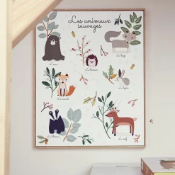 Sale Tableau LES ANIMAUX SAUVAGES coloris multicolore - Enfant Déco Murale Enfant|Tableaux Et Affiches